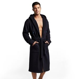 Men's Black Hooded Robe